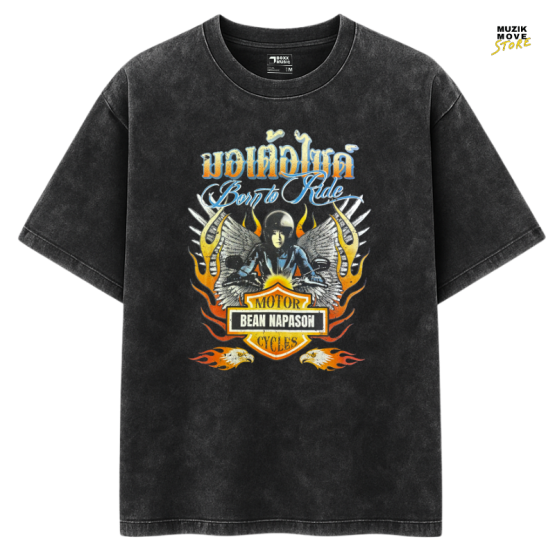 T-SHIRT BEAN MOTOR CYELES (เสื้อดำฟอก)